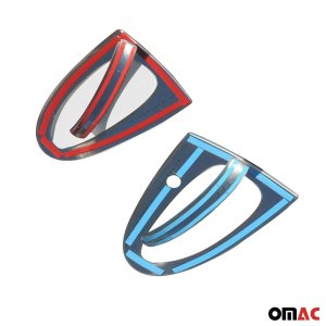 smart fortwo 451 Door Handle Covers - 2 Piece Set - Omac - w/ Frame S.Steel - '07-'14